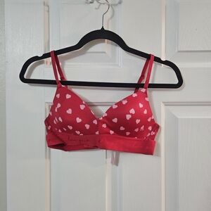 Victoria's Secret Red Heart Pattern Bra
